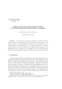 SHOCK WAVES AND GRAVITATIONAL WAVES IN MATTER SPACETIMES WITH GOWDY SYMMETRY