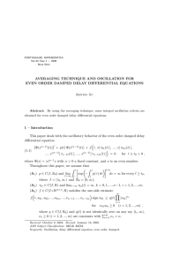 AVERAGING TECHNIQUE AND OSCILLATION FOR EVEN ORDER DAMPED DELAY DIFFERENTIAL EQUATIONS