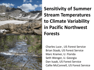 Sensitivity of Summer Stream Temperatures to Climate Variability in Pacific Northwest