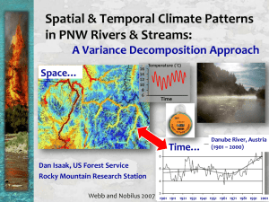 Spatial &amp; Temporal Climate Patterns in PNW Rivers &amp; Streams: