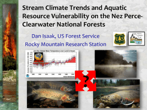 ?  Stream Climate Trends and Aquatic Resource Vulnerability on the Nez Perce-