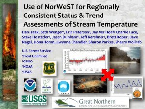 Use of NorWeST for Regionally Consistent Status &amp; Trend