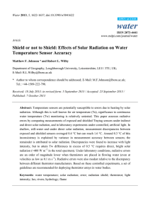 water Shield or not to Shield: Effects of Solar Radiation on... Temperature Sensor Accuracy