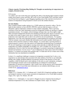 Climate-Aquatics Workshop Blog Mailing #6: Thoughts on monitoring air temperatures... complex, forested terrain.