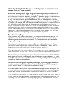 Climate-Aquatics Blog Post #8: Thoughts on monitoring designs for temperature... networks across river and stream basins
