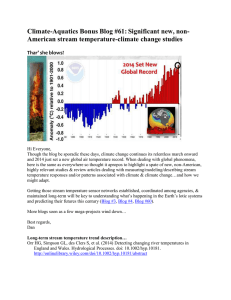 Climate-Aquatics Bonus Blog #61: Significant new, non- American stream temperature-climate change studies