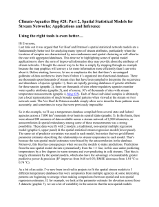 Climate-Aquatics Blog #28: Part 2, Spatial Statistical Models for