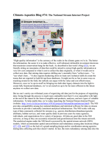 Climate-Aquatics Blog #74: The National Stream Internet Project