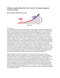 Climate-Aquatics Blog #36: The “velocity” of climate change in