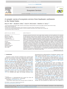 A synoptic survey of ecosystem services from headwater catchments