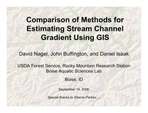 Comparison of Methods for Estimating Stream Channel Gradient Using GIS