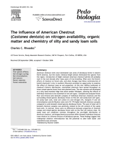 The inﬂuence of American Chestnut (Castanea dentata) on nitrogen availability, organic