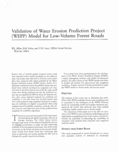 (WEPP) Validation of  Water Erosion Prediction Project R.B.
