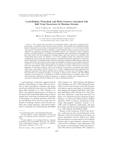 Local-Habitat, Watershed, and Biotic Features Associated with