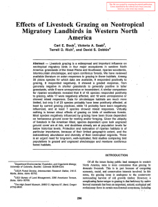 Effects  of Livestock Grazing on  Neotropical America -