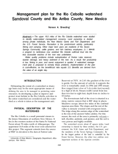 Management plan for the Rio Cebolla watershed Noreen A. Breeding’