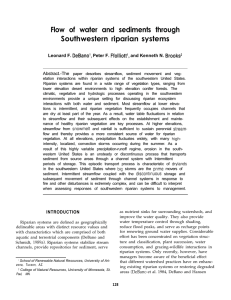 Flow of water and sediments through Southwestern riparian systems Leonard F. Peter F.