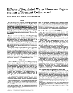 Effects  of  Regulated  Water  Flows ... eration  of  Fremont  Cottonwood