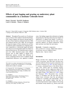 Effects of past logging and grazing on understory plant