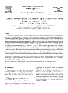 Controls on transpiration in a semiarid riparian cottonwood forest ,