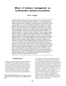 Effects of livestock management on Southwestern riparian ecosystems David J.