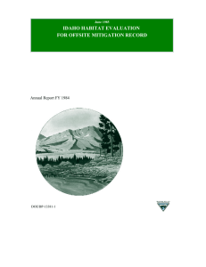 IDAHO HABITAT EVALUATION FOR OFFSITE MITIGATION RECORD ALIGNMENT