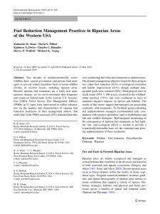 Fuel Reduction Management Practices in Riparian Areas of the Western USA