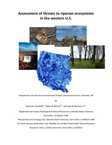 Assessment of threats to riparian ecosystems  in the western U.S.   