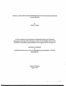 CRITICAL GROUNDWATER HYDRO PERIODS FOR MAINTAINING RIPARIAN PLANT SPECIES by ToddD. Yeager