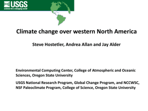 Climate change over western North America