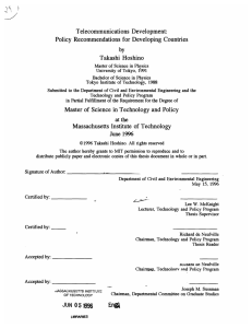 Policy  Recommendations  for  Developing  Countries by