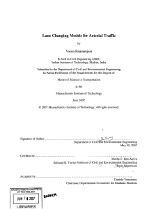 Lane Changing Models  for Arterial Traffic Varun  Ramanujam