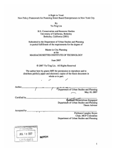 A By New  Policy Framework for Fostering  Street Based Entrepreneurs ... Ya-Ting Liu