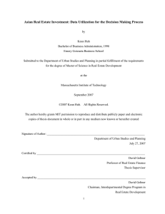 Asian Real Estate Investment: Data Utilization for the Decision Making...