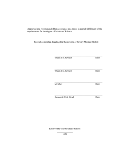 Approved and recommended for acceptance as a thesis in partial... requirements for the degree of Master of Science.