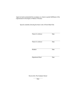 Approved and recommended for acceptance as a thesis in partial... requirements for the degree of Master of Science