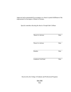 Approved and recommended for acceptance as a thesis in partial... requirements for the degree of Master of Science.