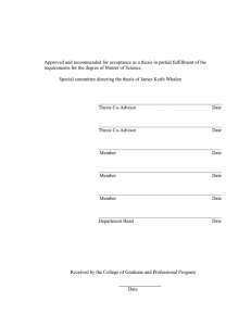 Approved and recommended for acceptance as a thesis in partial... requirements for the degree of Master of Science.