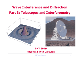 Wave Interference and Diffraction Part 3: Telescopes and Interferometry PHY 2049