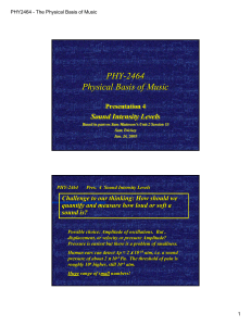 PHY-2464 Physical Basis of Music PHY -