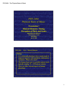 PHY-2464 Physical Basis of Music PHY -
