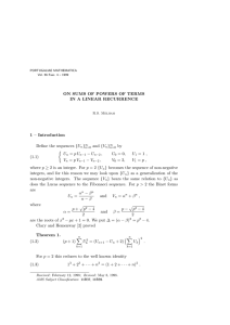 ON SUMS OF POWERS OF TERMS IN A LINEAR RECURRENCE