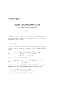 UNIFORM CONVERGENCE RESULTS FOR CERTAIN TWO-DIMENSIONAL CAUCHY PRINCIPAL VALUE INTEGRALS