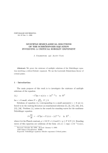 MULTIPLE SEMICLASSICAL SOLUTIONS OF THE SCHR ¨ ODINGER EQUATION