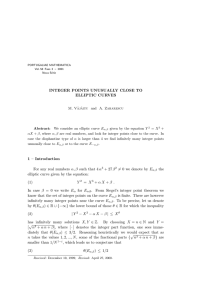 INTEGER POINTS UNUSUALLY CLOSE TO ELLIPTIC CURVES