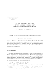 ON THE EXTREMAL BEHAVIOR OF SUB-SAMPLED SOLUTIONS OF STOCHASTIC DIFFERENCE EQUATIONS