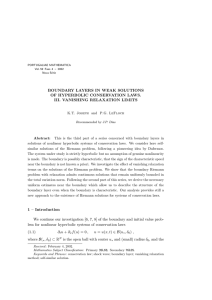 BOUNDARY LAYERS IN WEAK SOLUTIONS OF HYPERBOLIC CONSERVATION LAWS.