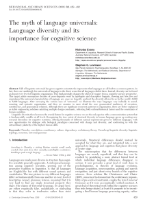The myth of language universals: Language diversity and its
