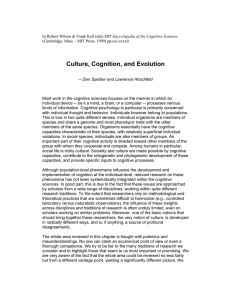 Culture, Cognition, and Evolution