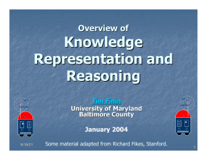 Knowledge Representation and Reasoning Overview of